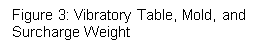 Text Box: Figure 3: Vibratory Table, Mold, and Surcharge Weight