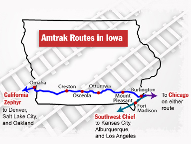 Amtrak Routes in Iowa