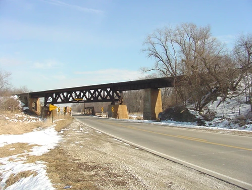 Photo of the CM & STP Railroad Underpass Bridge in Washington County, Iowa