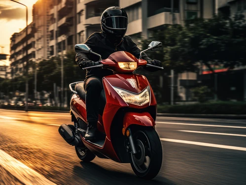 Person riding moped