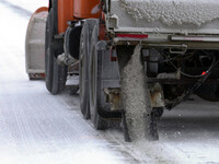 Plow laying salt