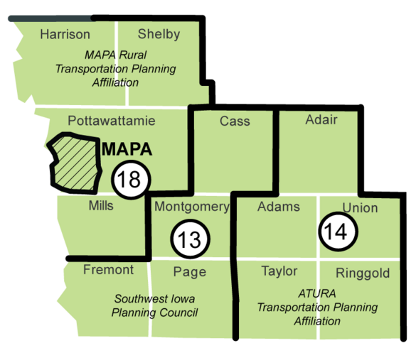 Southwest MPO/RPA map