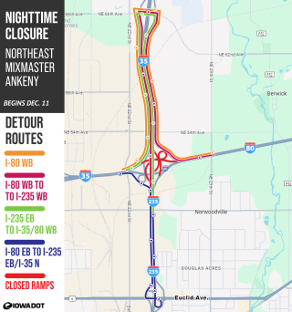 map of area affected by construction