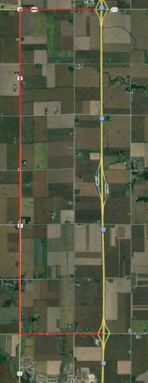 map of detour route for I-35
