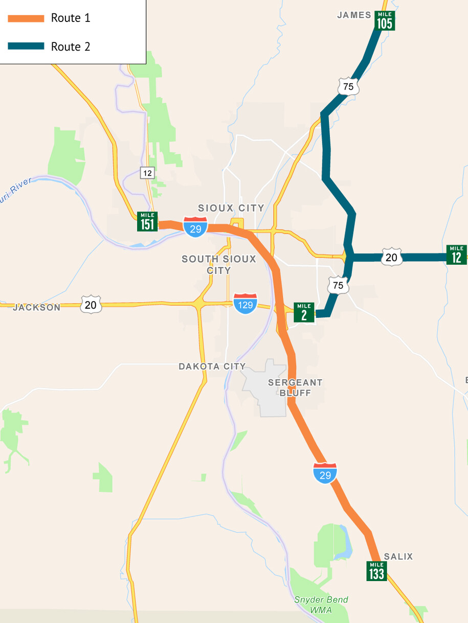 Sioux  City Region Map